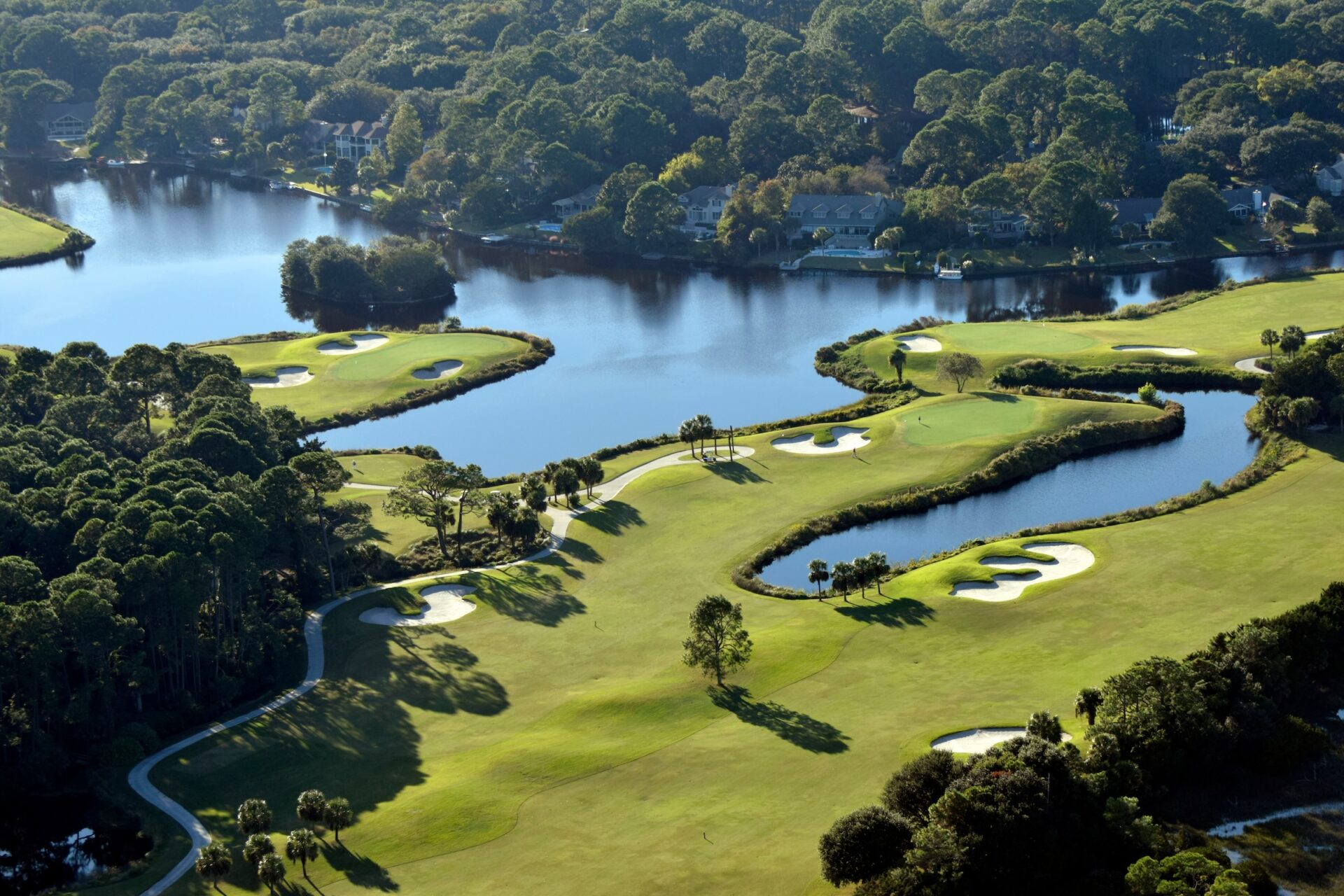 Aerial Shot of Golf Course on Hilton Head