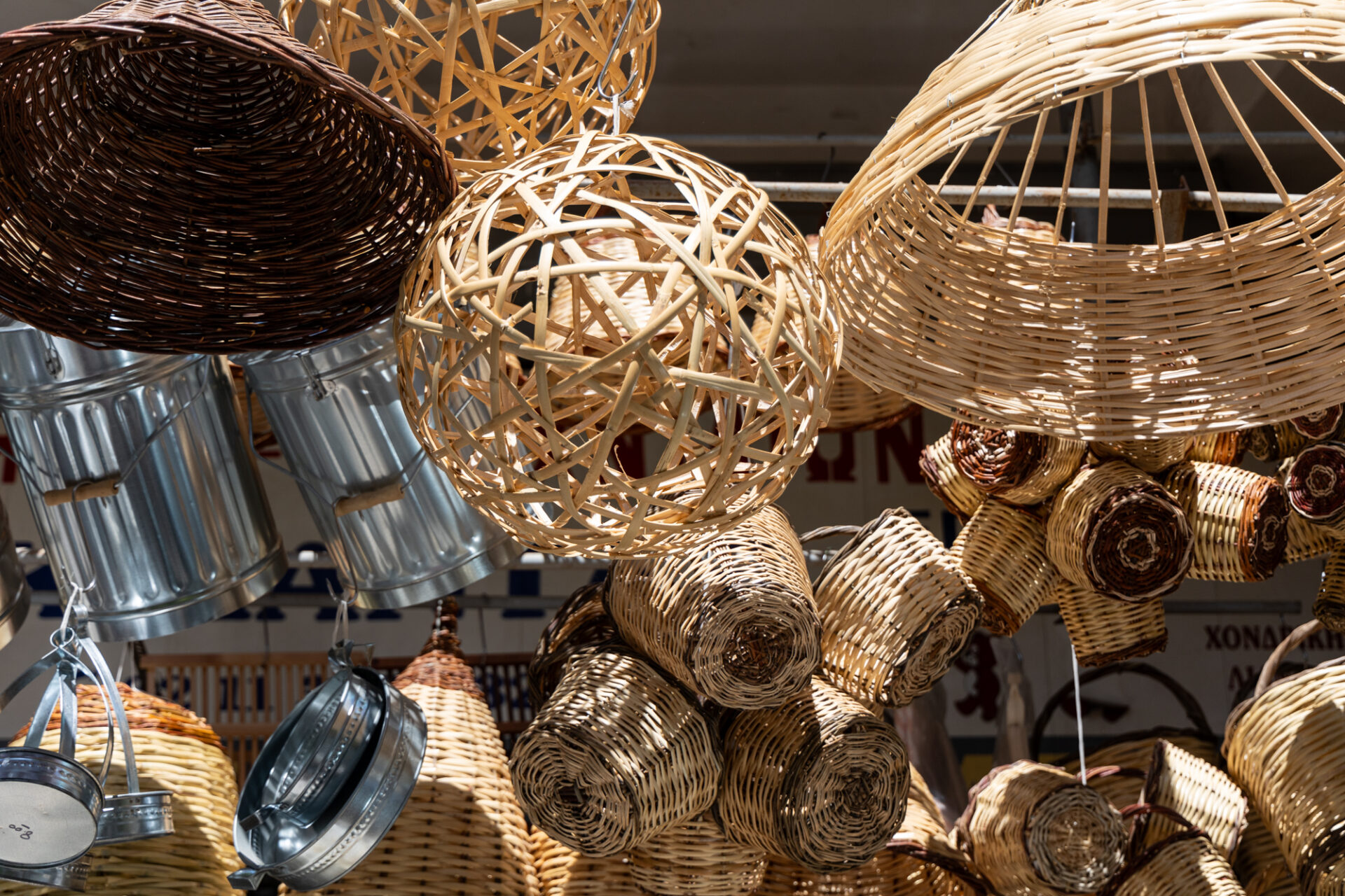 Array of hanging baskets