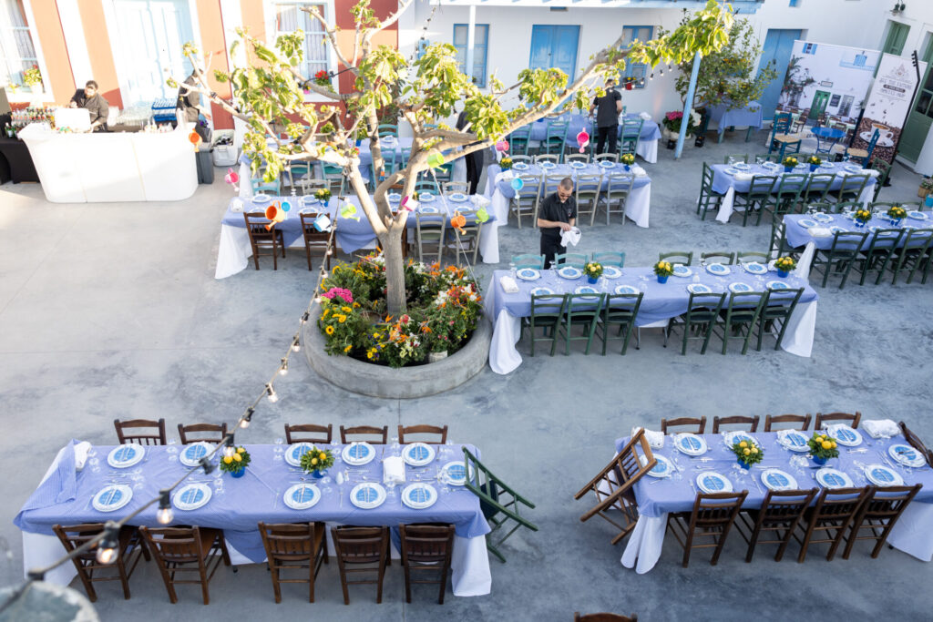 Table setting at a historic distillery