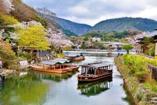 River cruise view in Arashiyama, Kyoto