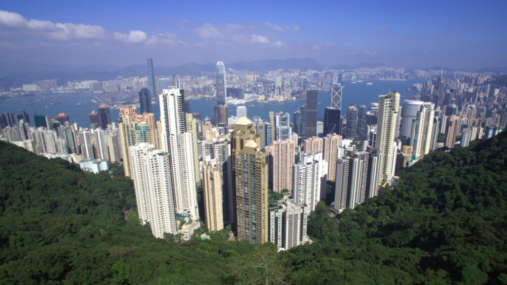 Mountain view of the city