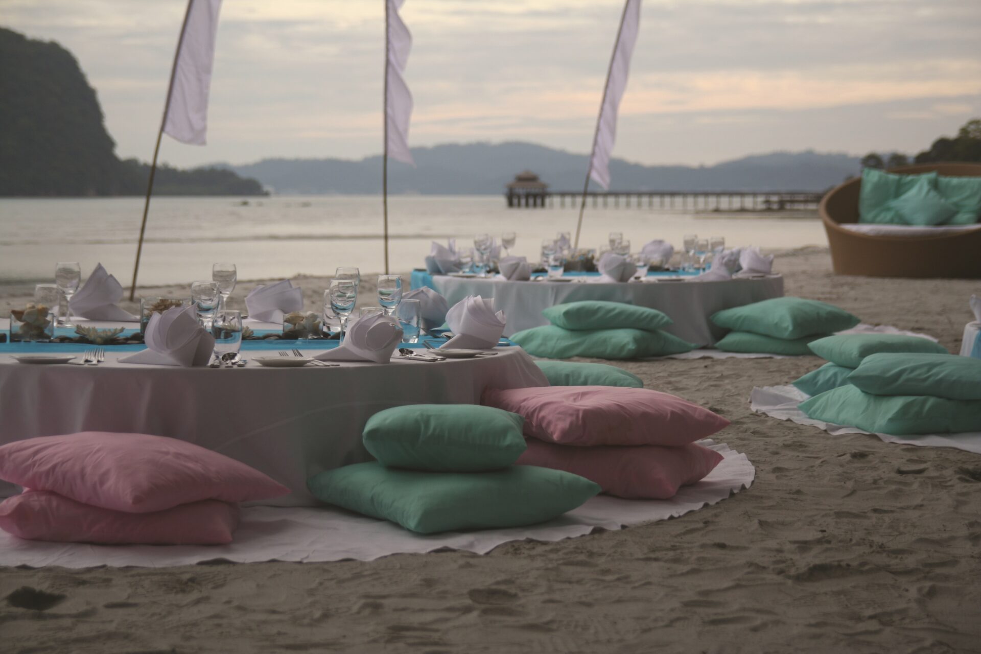 Gala dinner set up for event in Langkawi.