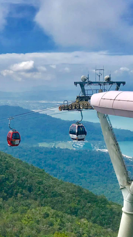 Sky lift over mountain