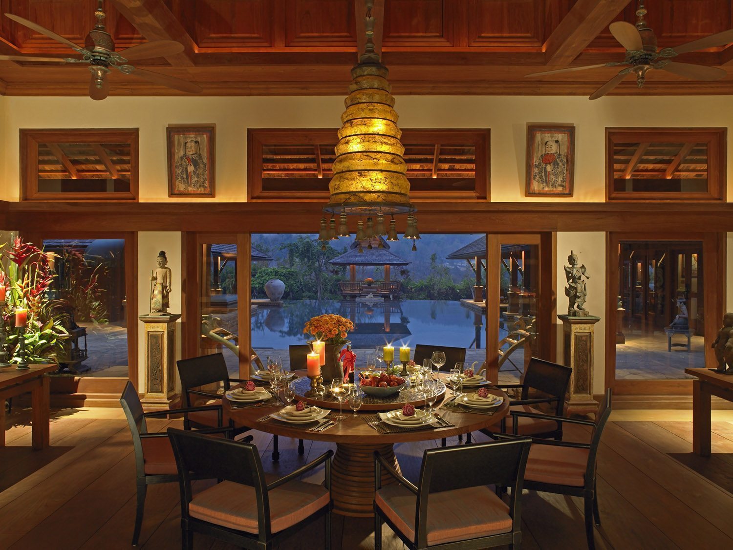 Gala dinner set up for event in Chiang Mai.