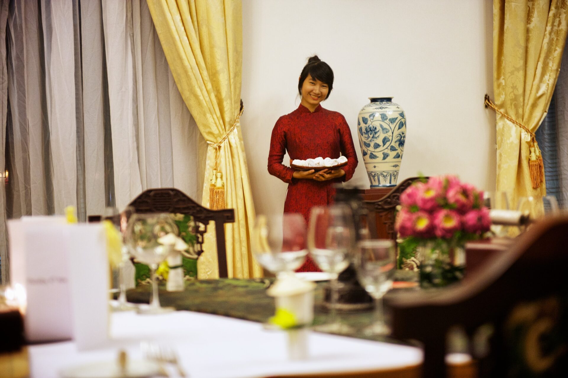 Gala dinner set up for event in Ho Chi Minh city.