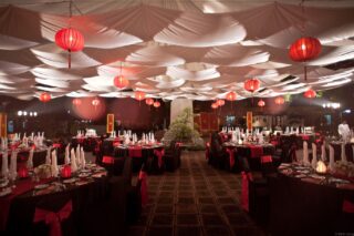 Gala dinner set up for event in Hanoi.