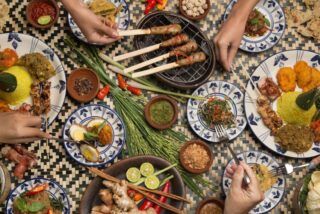 Gala dinner, food set up for the event in Jakarta
