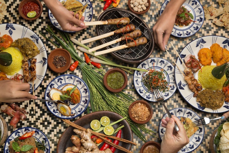 Gala dinner, food set up for the event in Jakarta