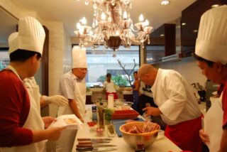 Group activity in Macau, cooking class
