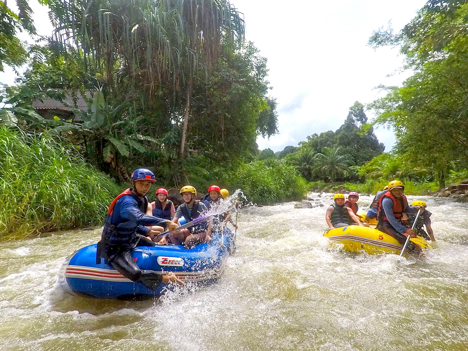 Group activity arrangement for event in Phuket, water rafting.