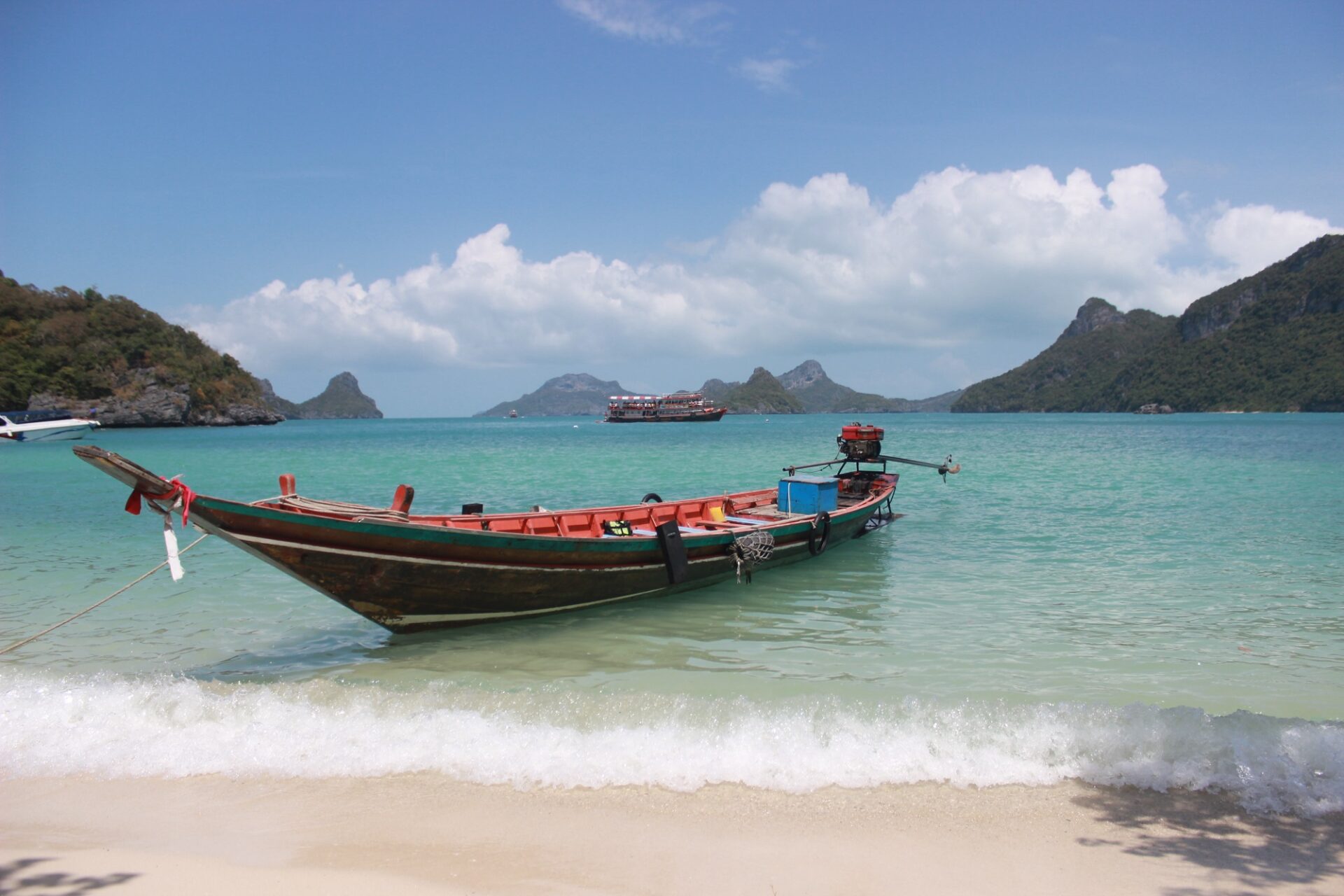 Beach and boat landscape of Koh Samui.