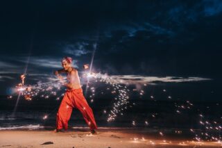 A fire show for an event in Koh Samui.