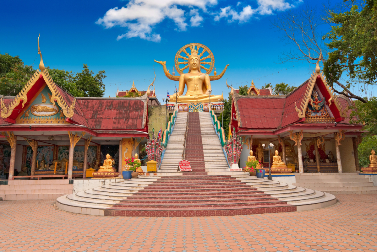 View of the famous temple in Koh Samui, Thailand