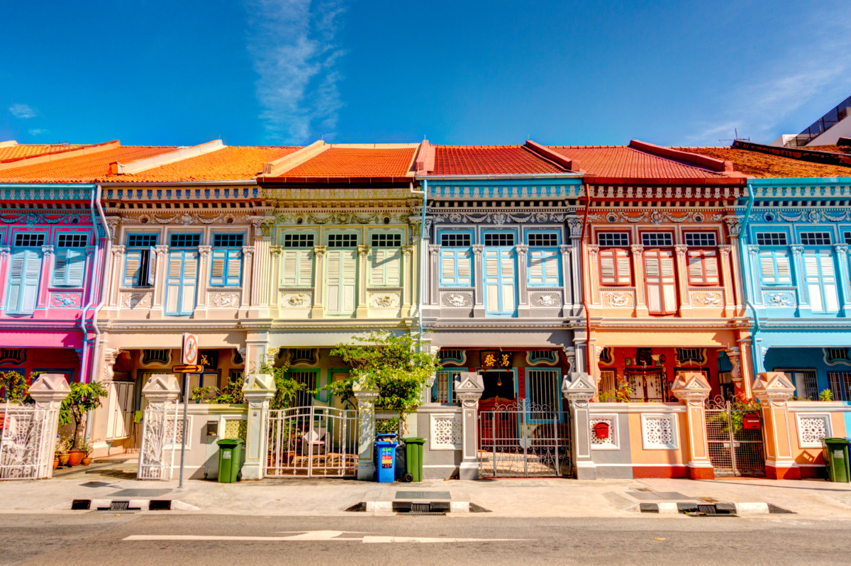 Historical buildings in Joo Chiat Road, Singapore.