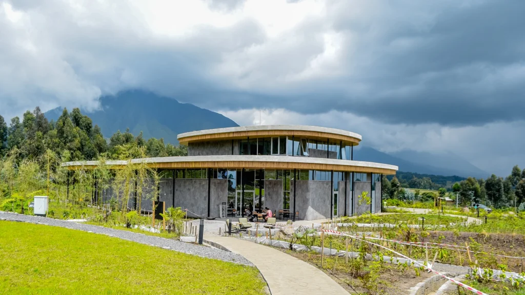 Ellen DeGeneres Campus in Rwanda, a state-of-the-art conservation and education center dedicated to mountain gorilla protection and eco-tourism, located near Volcanoes National Park.