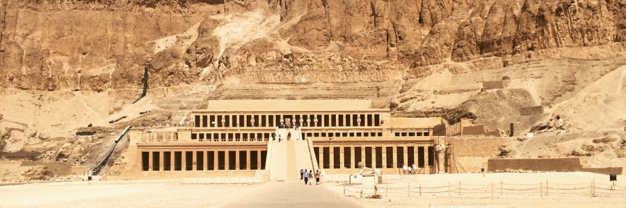 A picture of the Temple of Hatshepsut in Luxor, Egypt.