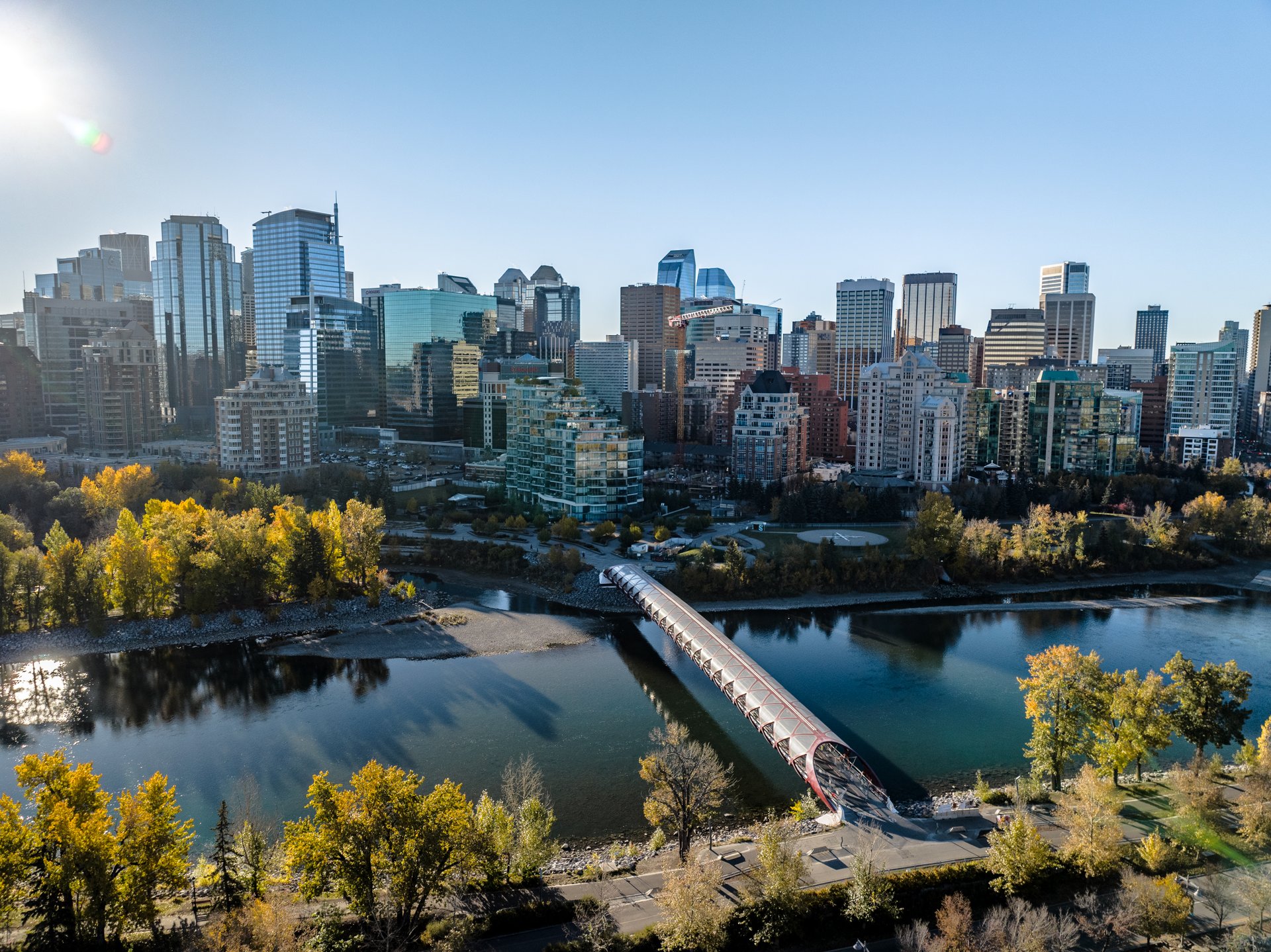 Summertime skyline of calgary