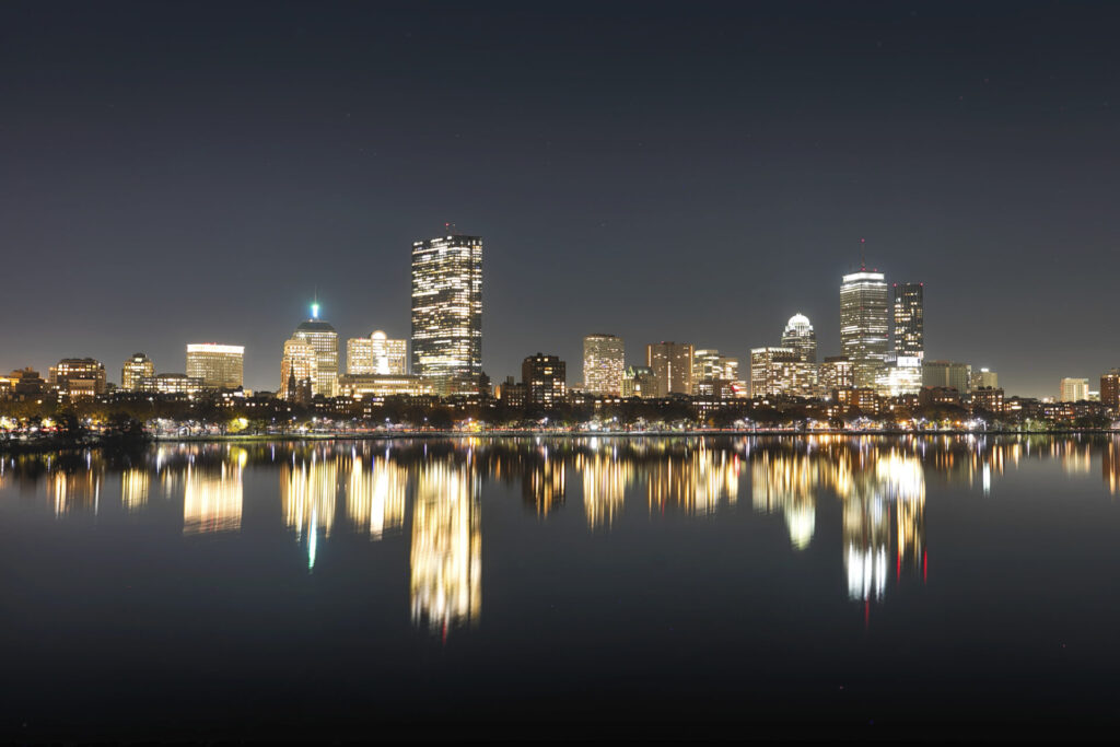 City of Boston at night