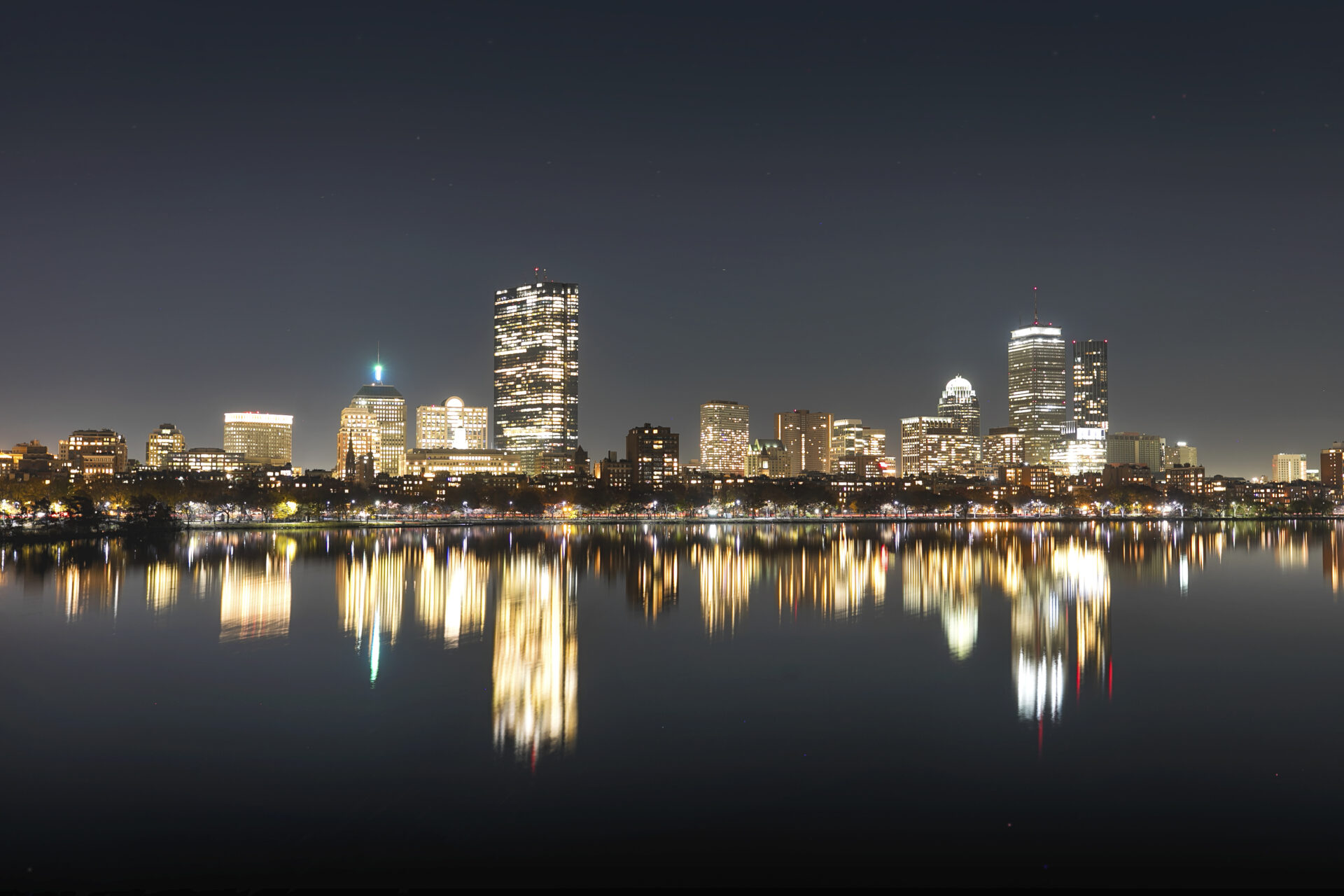 City of Boston at night
