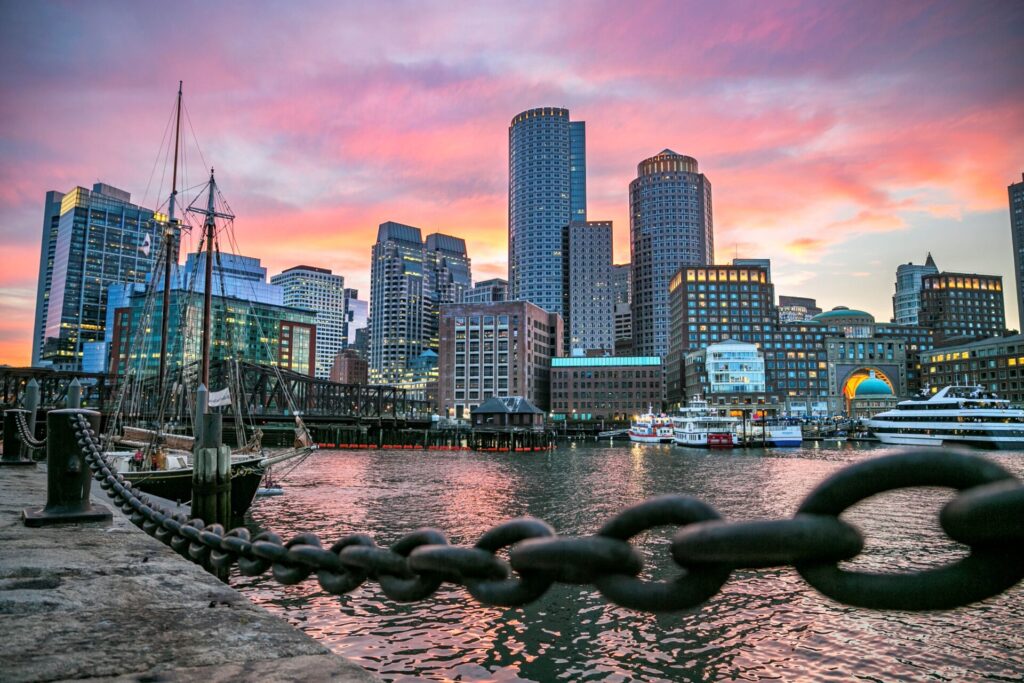 Dusk at a Boston Pier