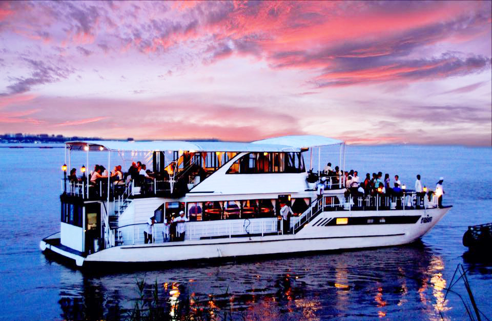 A group event on cruise along Mekong river, Phnom Penh.