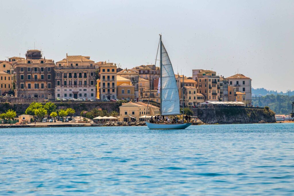 Boat sailing in Corfu