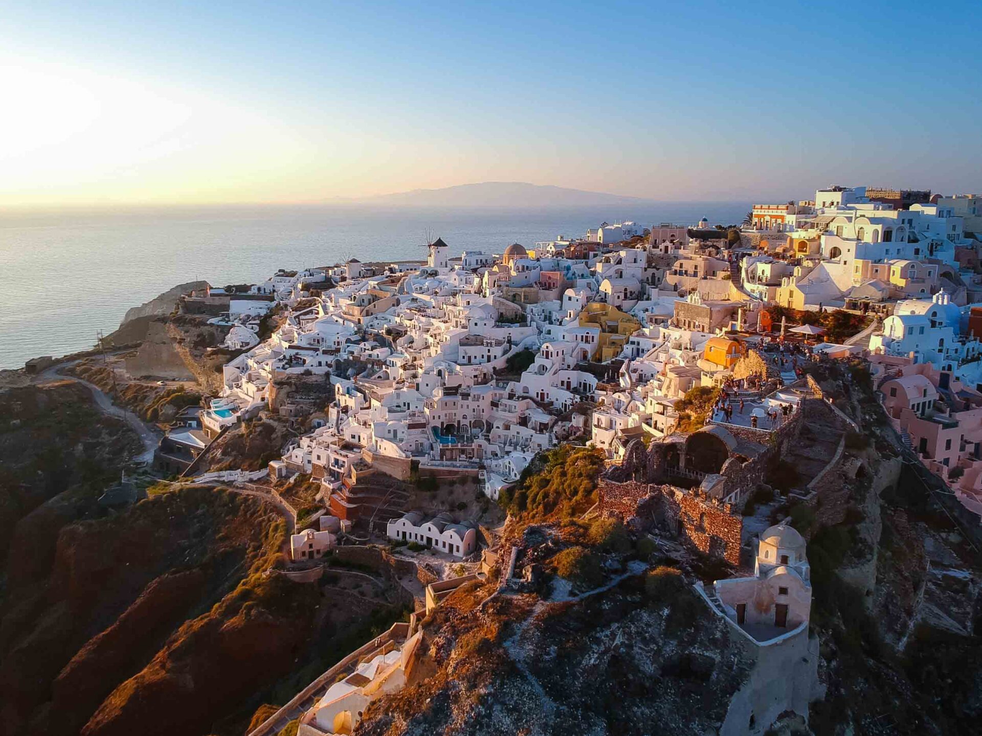 Aerial view of Santorini