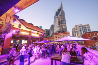 People gathered in the city