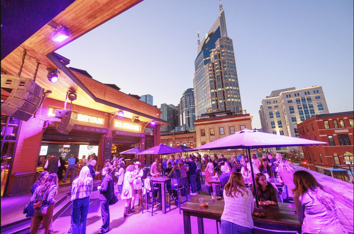 People gathered in the city