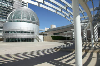 modern building with glass and metal architecture