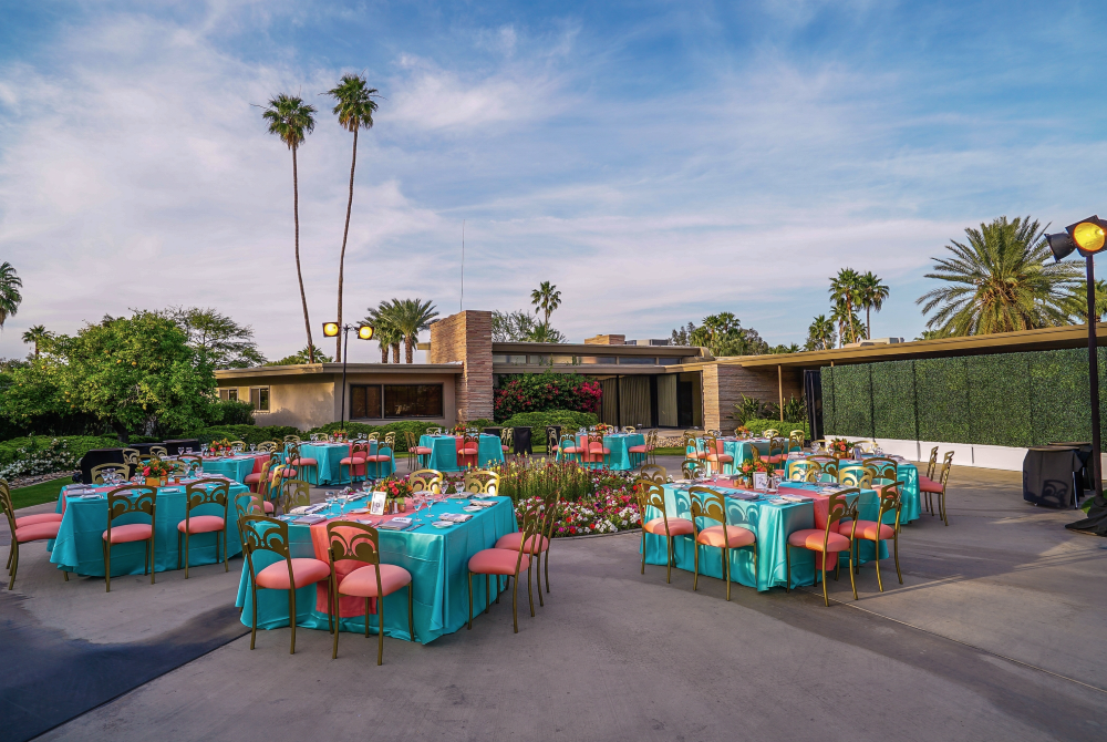 Table set up at a luxury estate