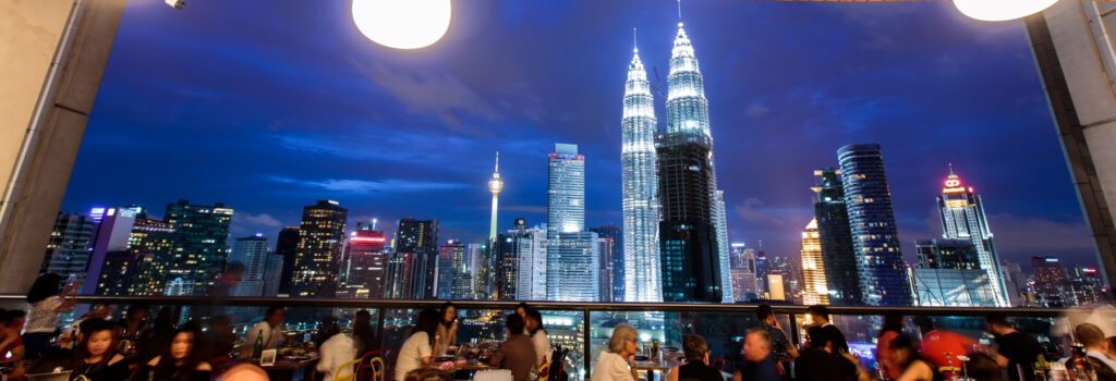 Cityscape view from Troika Sky Dining