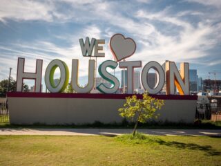 We Love Houston -8th Wonder Brewery sign