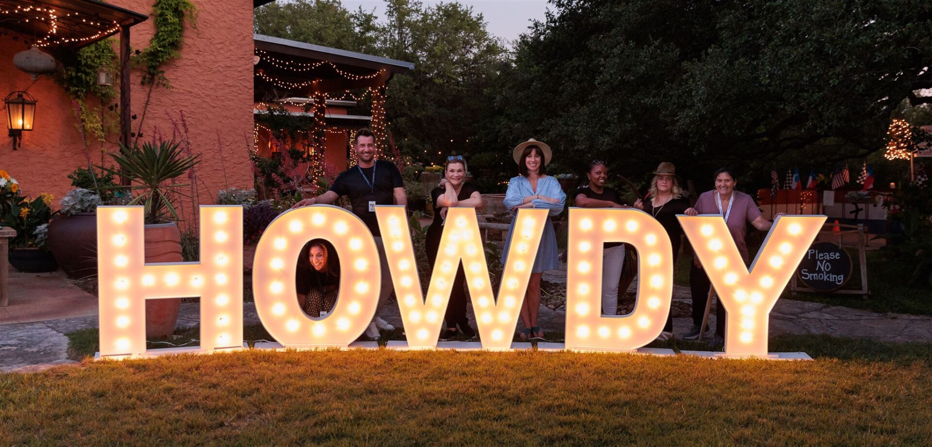 HOWDY marquee letters