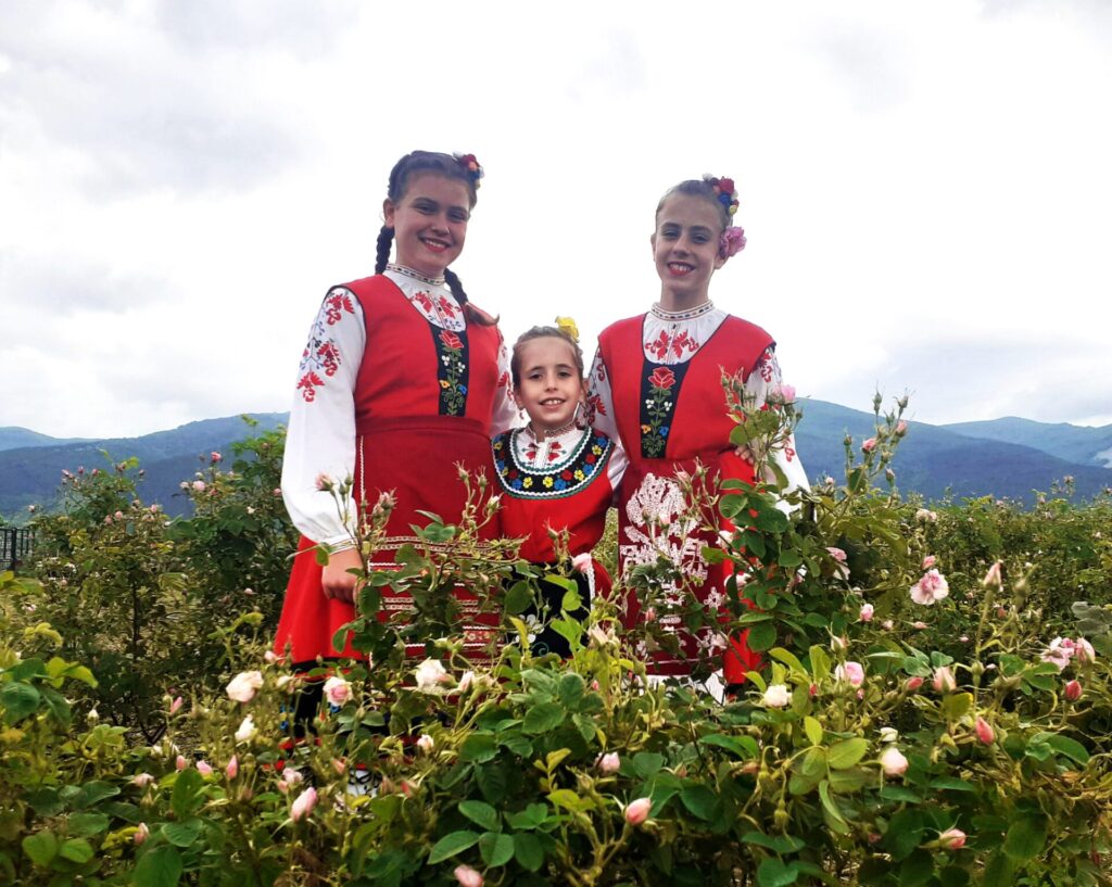 Children at a Bulgarian Rose field