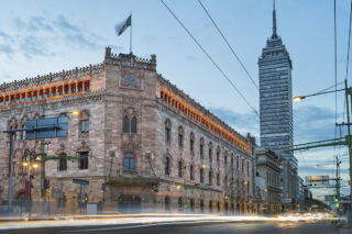 Postal Palace and Torre Latinoamericana and Eje Central Mexico City