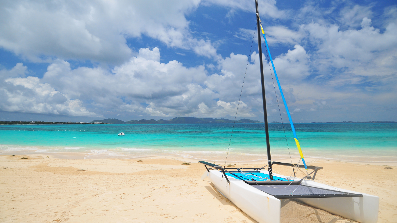 Catamaran on the beach