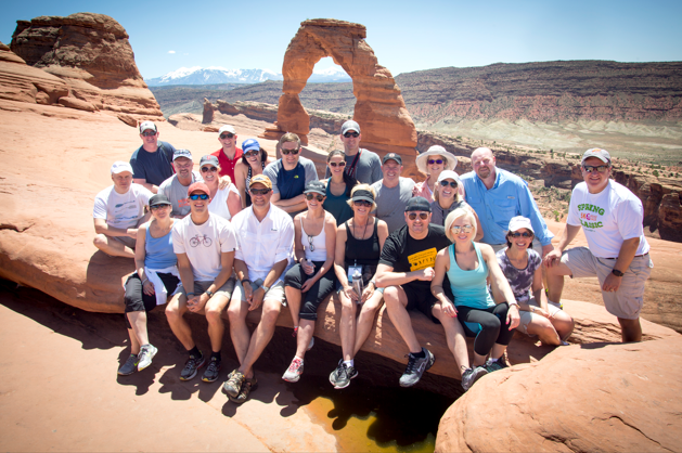 Hiking at Delicate Arch