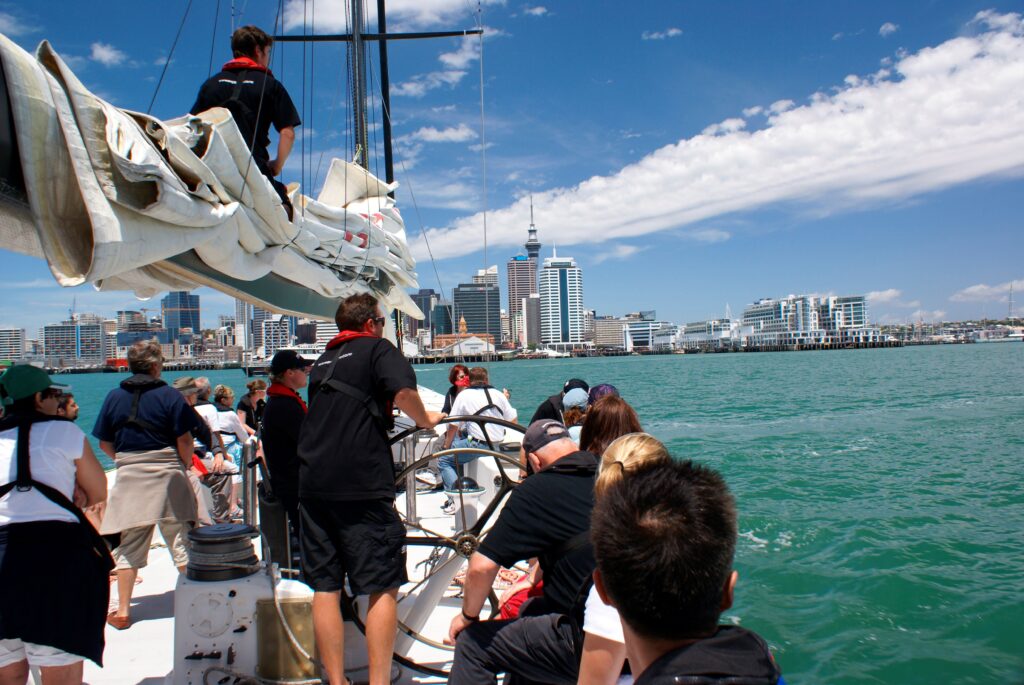 Sailing America's Cup Yacht on Auckland's Waitemata Harbour