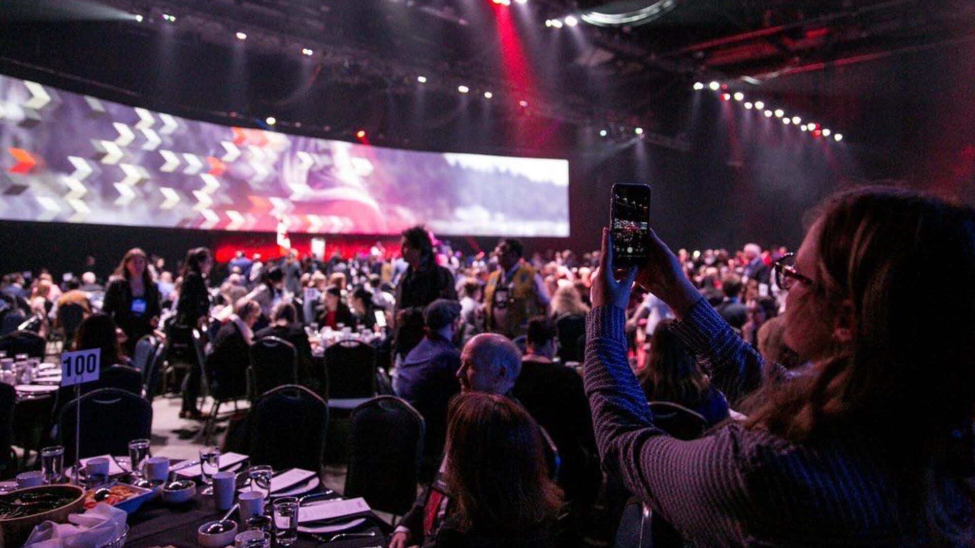 View of corporate evening event