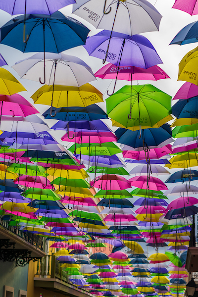 Colorful Umbrella street in Old San Juan