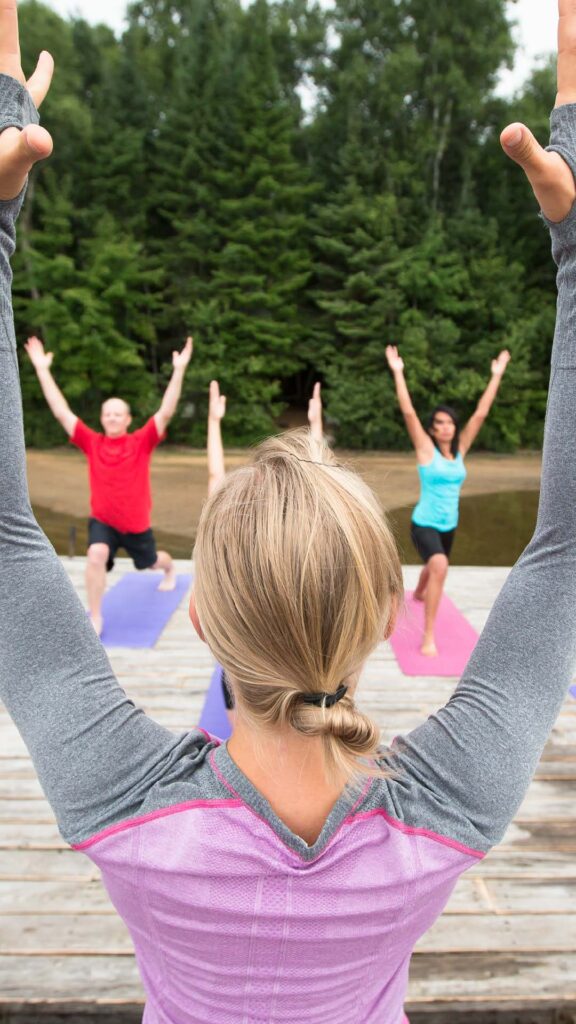 Yoga by the lake