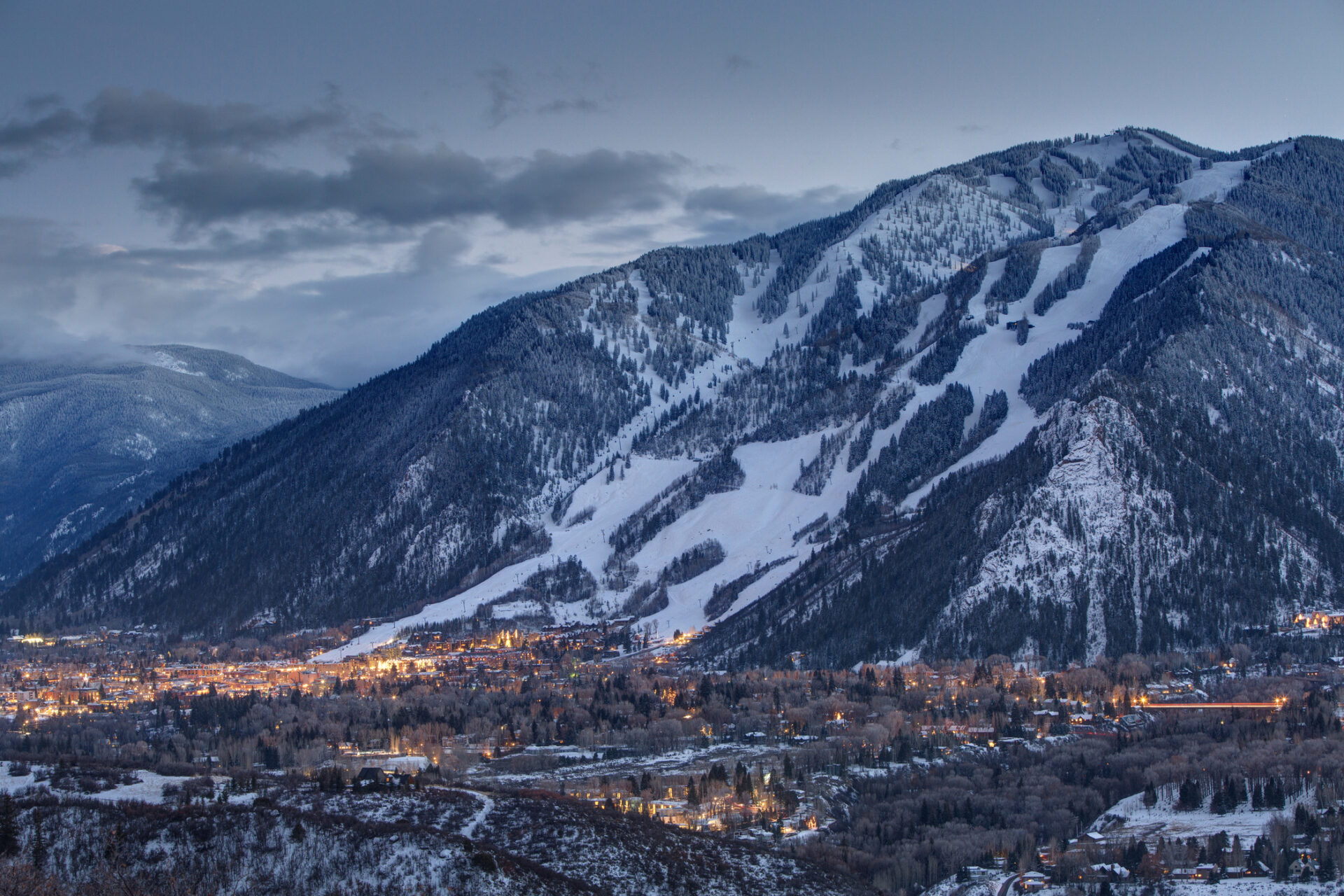 Aerial view of Aspen mountain