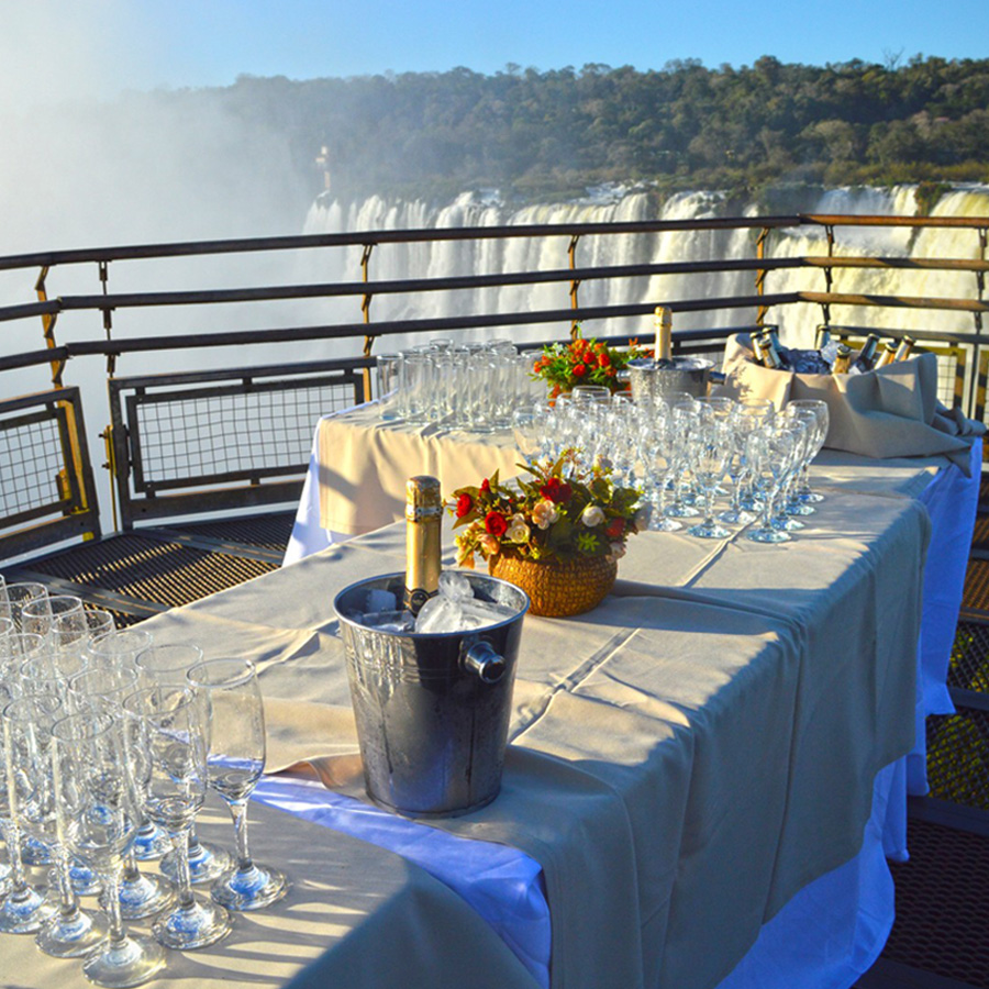 Memorable cocktail in a unique setting by the falls