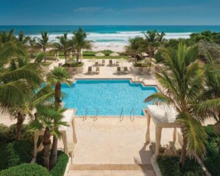 Aerial view of Four Seasons Resort Palm Beach Pool