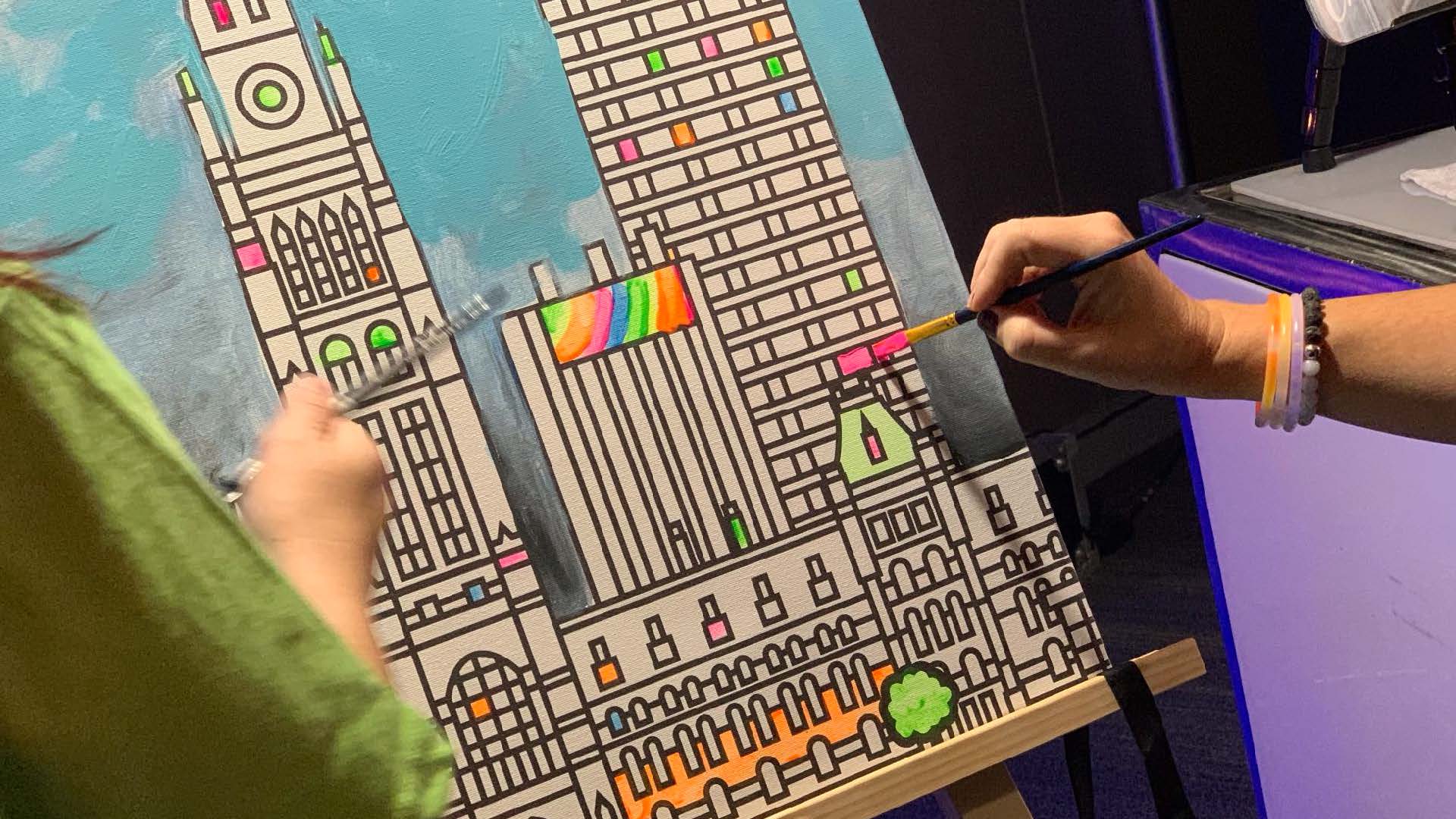 Individuals painting