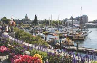 Victoria Inner Harbour with Flowers and Boats
