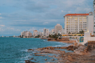 View of Condado Area from a distance on the beach