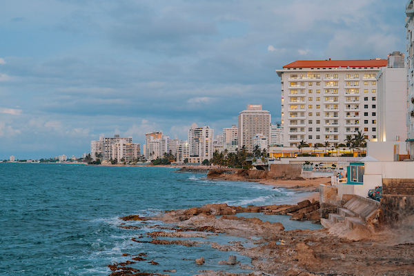 View of Condado Area from a distance on the beach
