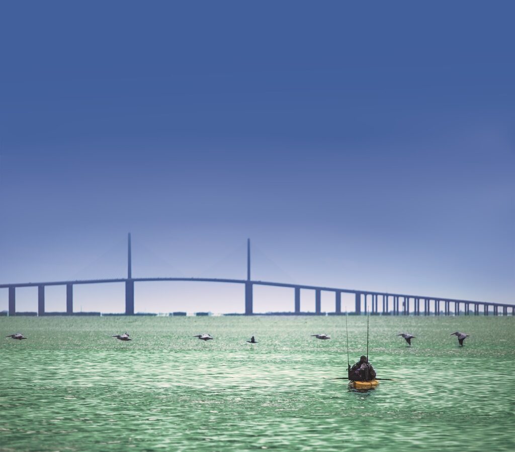 Kayaking at the Sunshine Skyway Bridge - St. Petersburg